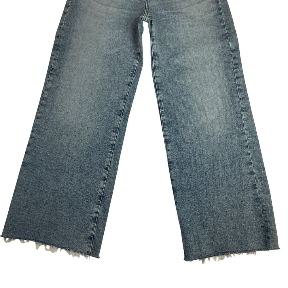 AG Saige Wide Leg Crop High Rise Fit Jeans Womens 27 Blue Raw Hem - Picture 4 of 12